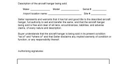 Aircraft Hangar Bill of Sale
