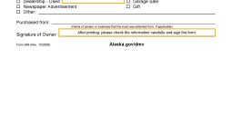 Alaska Affidavit of Boat Ownership