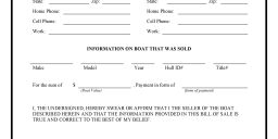 Boat Bill of Sale Form