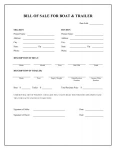 free boat and trailer bill of sale form pdf word do