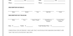 Boat & Trailer Bill of Sale Form