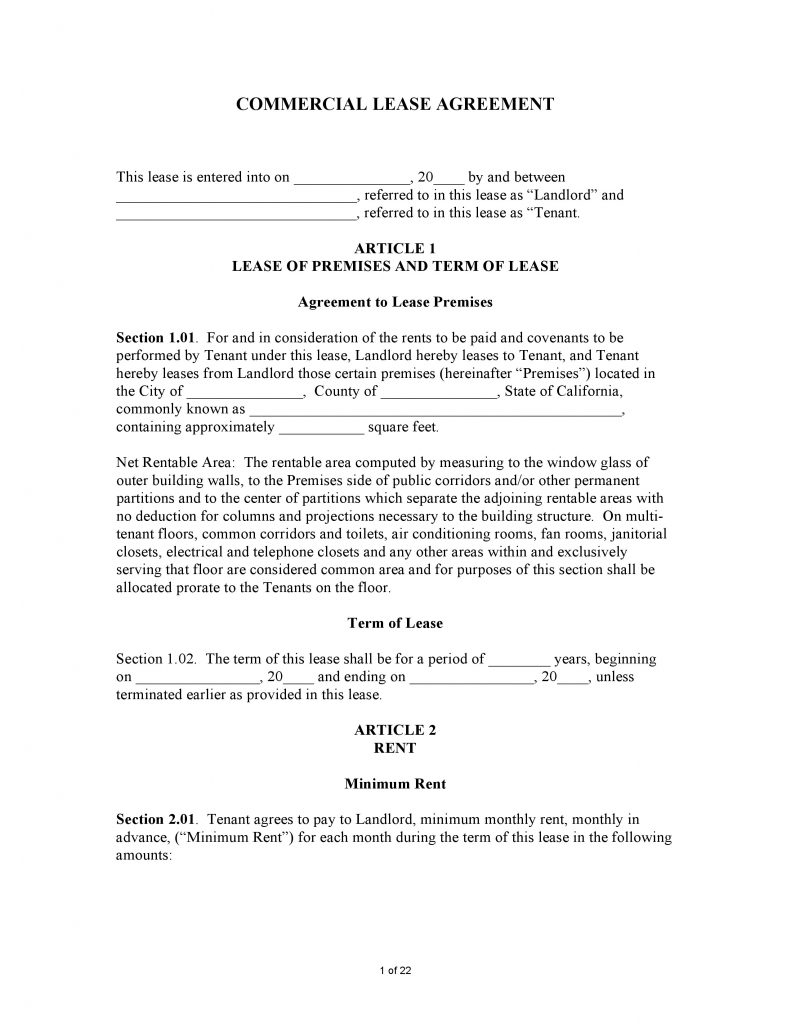 free california commercial lease agreement pdf word do it