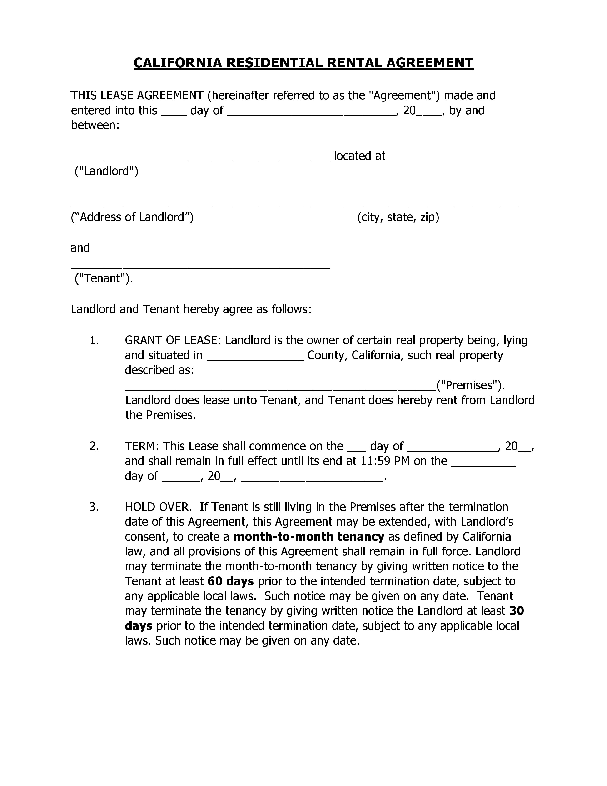 house lease agreement