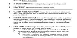 Maricopa County, Arizona Small Estate Affidavit Form